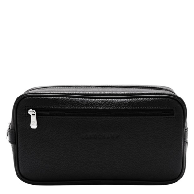 Black Longchamp Le Foulonné Men's Toiletry Bags | US-8629ZDG