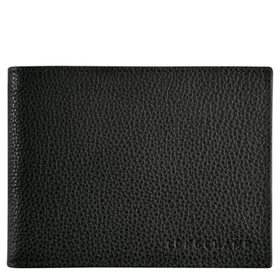 Black Longchamp Le Foulonné Men's Wallets | US-6415WRC