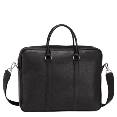 Black Longchamp Le Foulonné S Men's Document Holders | US-3287WIJ