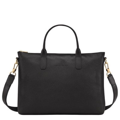 Black Longchamp Le Foulonné S Women's Document Holders | US-1098CVG