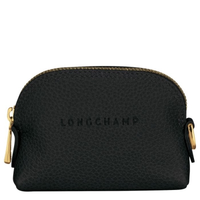 Black Longchamp Le Foulonné Women's Cardholders & Coin Purses | US-5867BWN