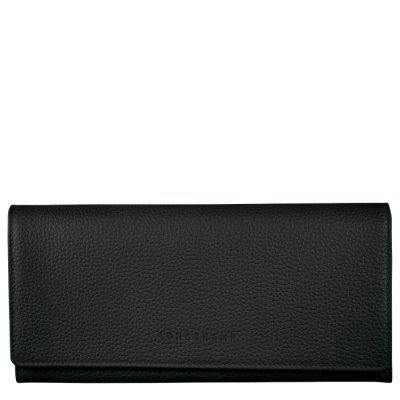 Black Longchamp Le Foulonné Women's Wallets | US-9142CFK