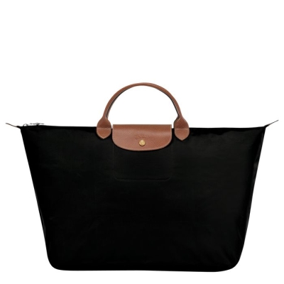 Black Longchamp Le Pliage L Men's Travel Bags | US-6309PMR