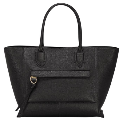 Black Longchamp Mailbox L Women's Top-handle Bags | US-1736ZYN