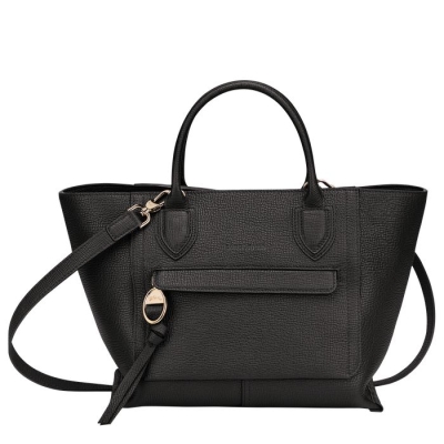 Black Longchamp Mailbox M Women's Top-handle Bags | US-2953CXU