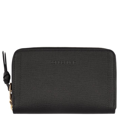 Black Longchamp Mailbox Women's Wallets | US-1965NID