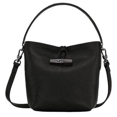 Black Longchamp Roseau Essential S Women's Top-handle Bags | US-7264KFQ