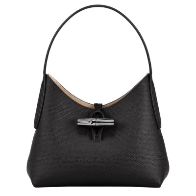Black Longchamp Roseau XS Women's Shoulder Bags | US-3462WZY
