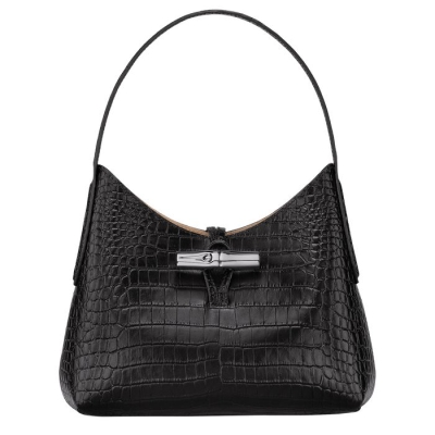Black Longchamp Roseau XS Women's Shoulder Bags | US-6907BFK