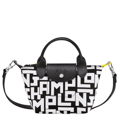 Black White Longchamp Le Pliage Lgp XS Women's Top-handle Bags | US-3017MGQ