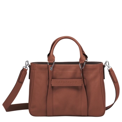 Brown Longchamp 3D S Women's Top-handle Bags | US-8734ZWJ