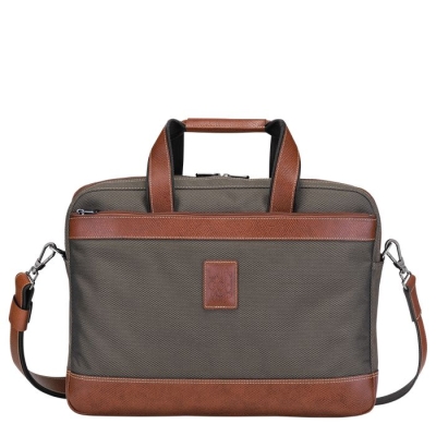 Brown Longchamp Boxford L Men's Document Holders | US-2436WZQ