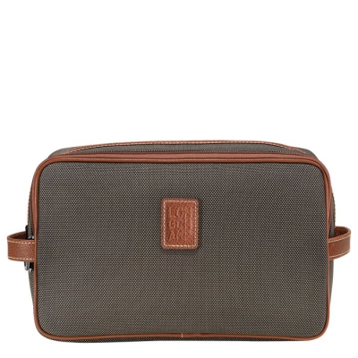 Brown Longchamp Boxford Men's Toiletry Bags | US-3940KZY