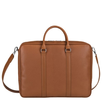 Brown Longchamp Le Foulonné L Men's Document Holders | US-2698FIB