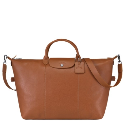 Brown Longchamp Le Foulonné L Men's Travel Bags | US-7349YDN