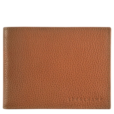 Brown Longchamp Le Foulonné Men's Wallets | US-0524LEH