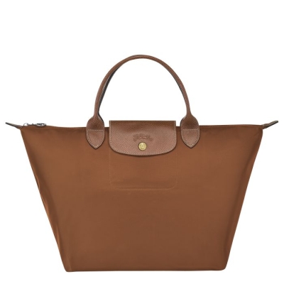 Brown Longchamp Le Pliage Original M Women's Top-handle Bags | US-3260YLM