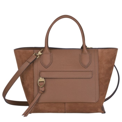 Brown Longchamp Mailbox M Women's Top-handle Bags | US-1039YGF