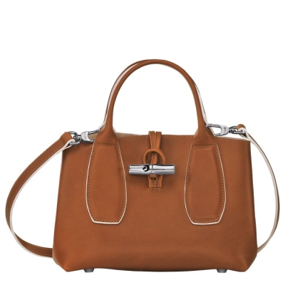 Brown Longchamp Roseau S Women's Top-handle Bags | US-8731SPB
