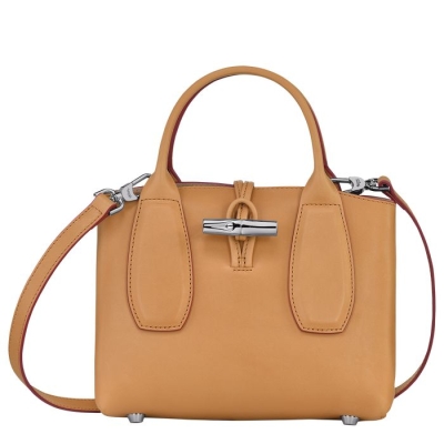 Brown Longchamp Roseau S Women's Top-handle Bags | US-9743JKG