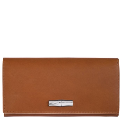 Brown Longchamp Roseau Women's Wallets | US-7368NCL