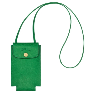 Green Longchamp Cuir De Russie Women's Phone Cases | US-0183EYC