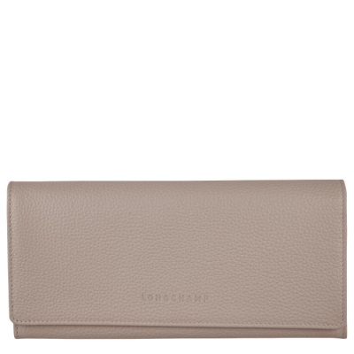 Grey Longchamp Le Foulonné Women's Wallets | US-0675QNX