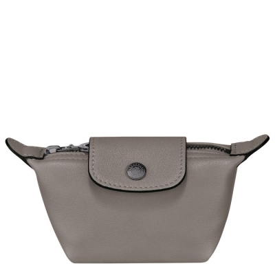 Grey Longchamp Le Pliage Cuir Men's Cardholders & Coin Purses | US-5068OLC