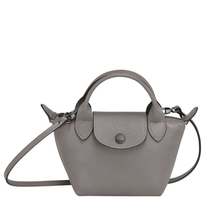 Grey Longchamp Le Pliage Cuir Women's Crossbody Bags | US-7693LPF