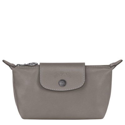 Grey Longchamp Le Pliage Cuir Women's Pouches & Cases | US-9608XPB