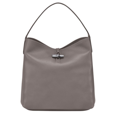Grey Longchamp Roseau Essential Women's Shoulder Bags | US-1628BPN