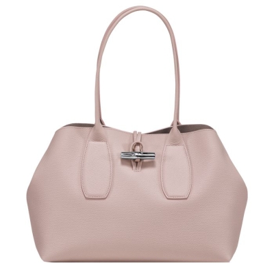 Light Pink Longchamp Roseau Women's Shoulder Bags | US-1970XJP