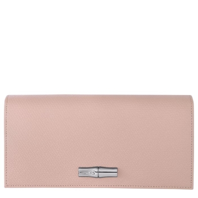 Light Pink Longchamp Roseau Women's Wallets | US-4591DTI