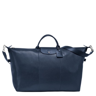 Navy Longchamp Le Foulonné L Women's Travel Bags | US-3481QWP