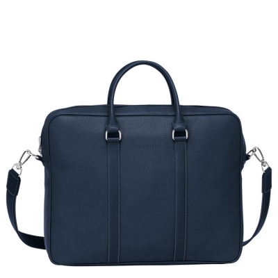 Navy Longchamp Le Foulonné M Men's Document Holders | US-8402BYP