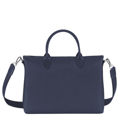 Navy Longchamp Le Foulonné S Men's Document Holders | US-1847LCY