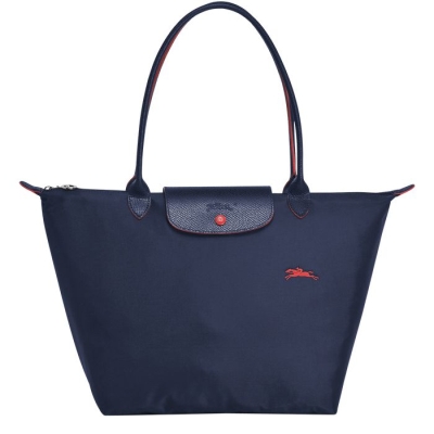 Navy Longchamp Le Pliage Club L Women's Shoulder Bags | US-6089WNA