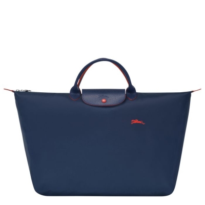 Navy Longchamp Le Pliage Club L Women's Travel Bags | US-6713YHP