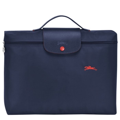 Navy Longchamp Le Pliage Club S Women's Document Holders | US-2578ZXS