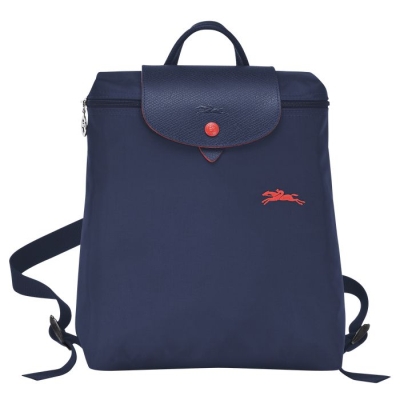 Navy Longchamp Le Pliage Club Women's Backpacks | US-9504DNL