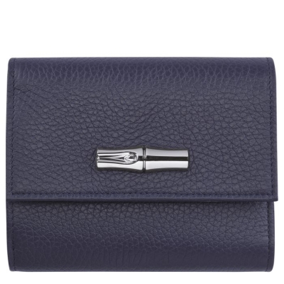 Navy Longchamp Roseau Essential Women's Wallets | US-9043HNX