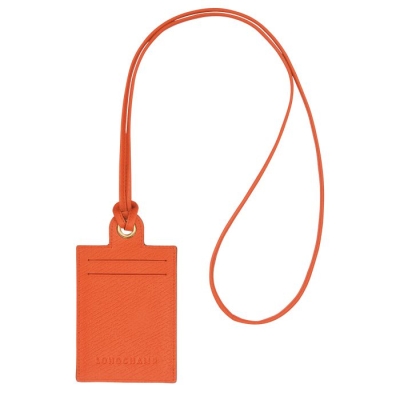 Orange Longchamp Cuir De Russie Women's Cardholders & Coin Purses | US-1387YCV