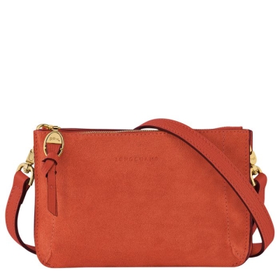 Orange Longchamp Mailbox Soft Women's Wallets On Chain | US-1798SZC