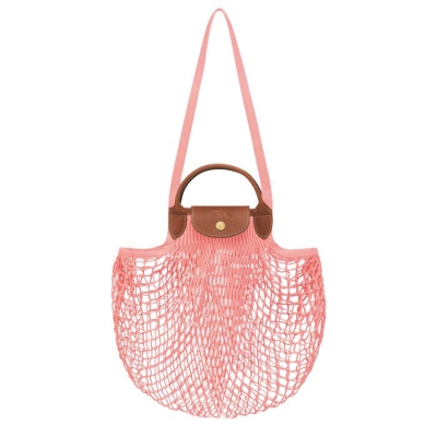 Pink Longchamp Le Pliage Filet Women's Shoulder Bags | US-4038IVK