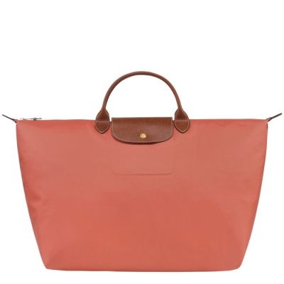 Pink Longchamp Le Pliage L Men's Travel Bags | US-2365OUI