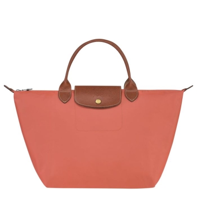 Pink Longchamp Le Pliage Original M Women's Top-handle Bags | US-3728VCR