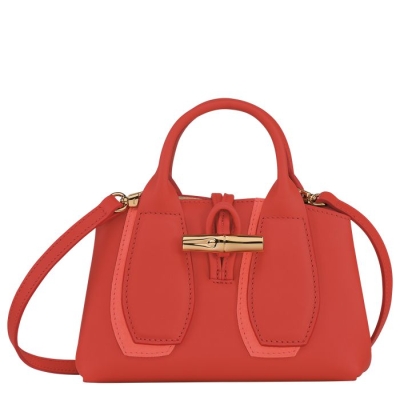 Pink Longchamp Roseau Shadow XS Women's Top-handle Bags | US-4936RYI