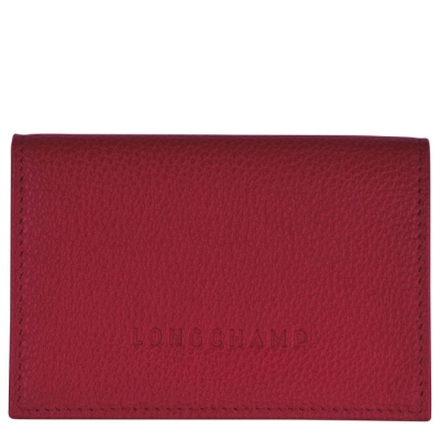 Red Longchamp Le Foulonné Men's Cardholders & Coin Purses | US-8760LUT