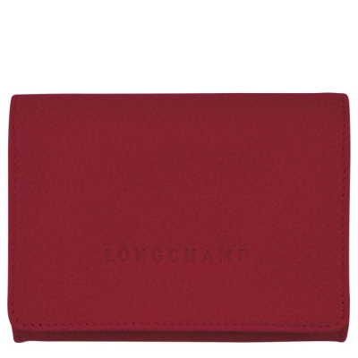 Red Longchamp Le Foulonné Women's Cardholders & Coin Purses | US-0832YEA