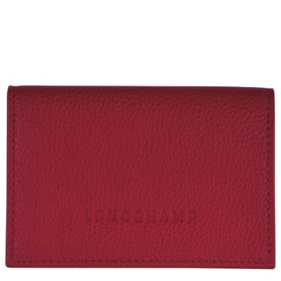 Red Longchamp Le Foulonné Women's Cardholders & Coin Purses | US-9510DRA